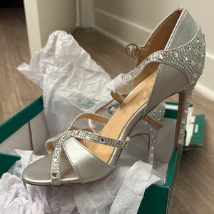 Lauren Lorraine Silver Embellished Heels